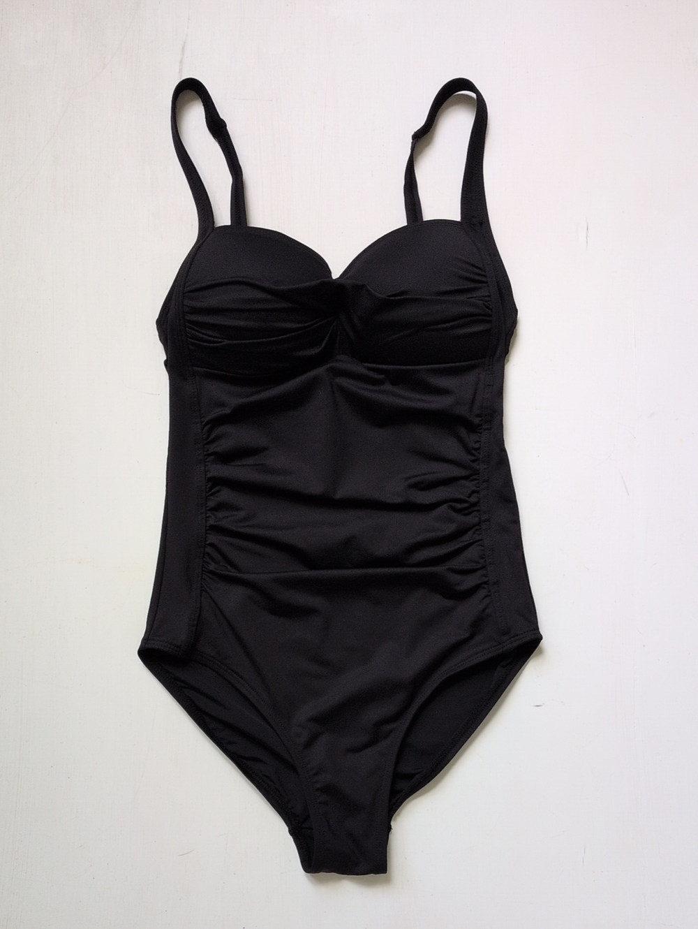 Niptuck Swim Black Women's One-Piece Swimsuit -  Ruched Swimwear - Size 4